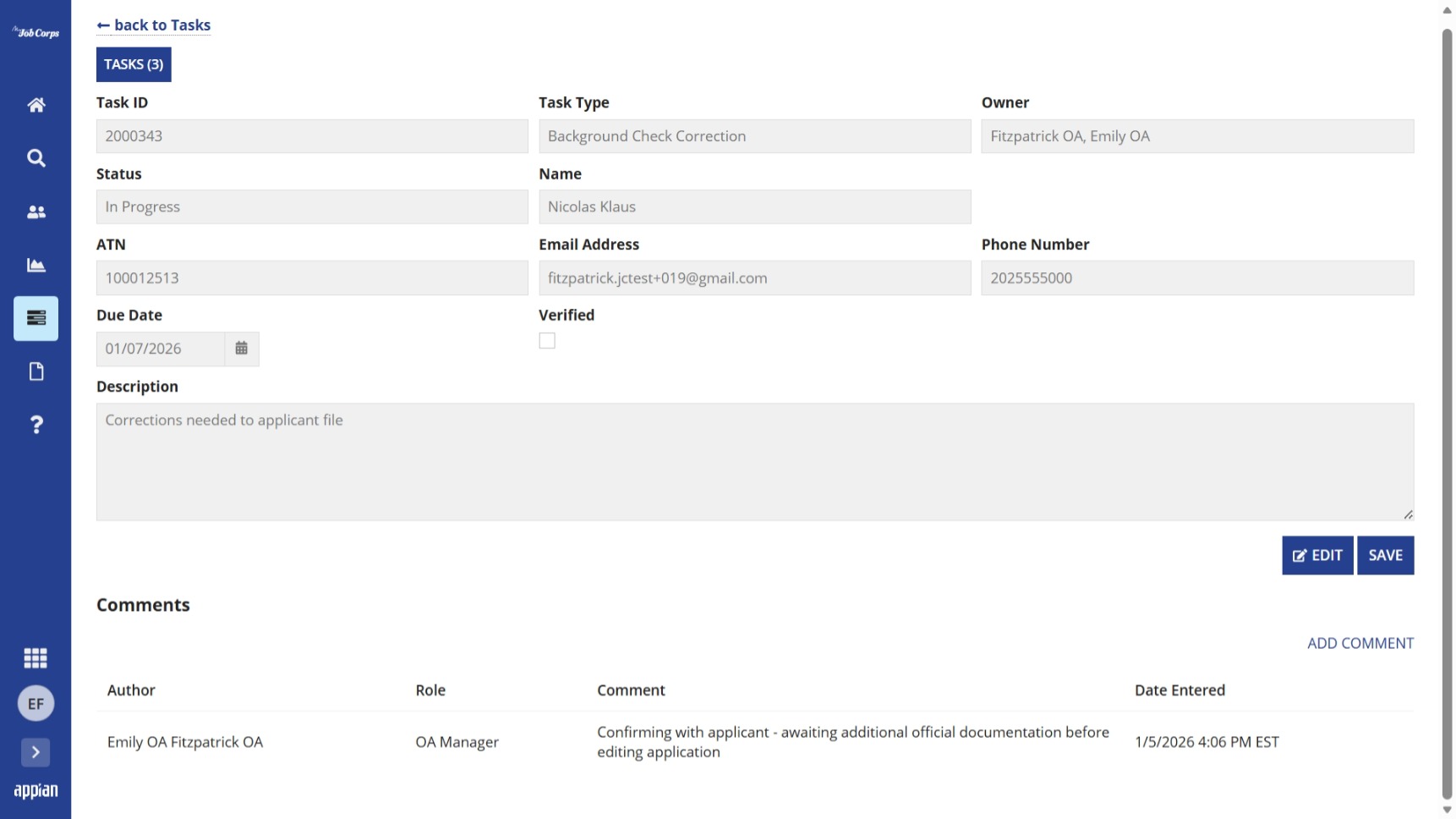 View Task details in Gateway